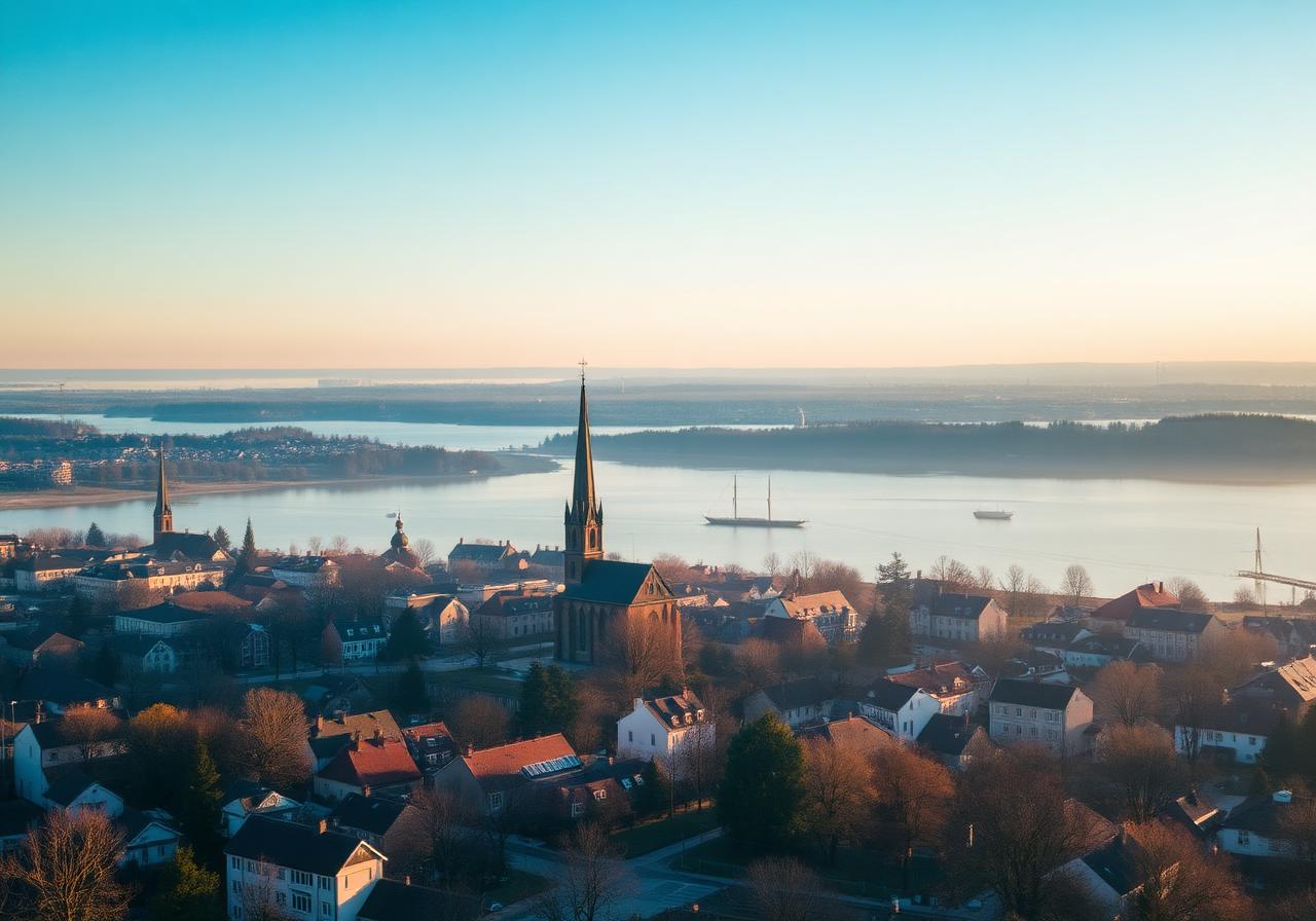 Nyköping med utsikt mot Mälaren